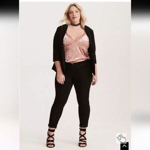 TORRID PINK VELVET LACE TRIM V-NECK CAMI SIZE 3X (22-24)